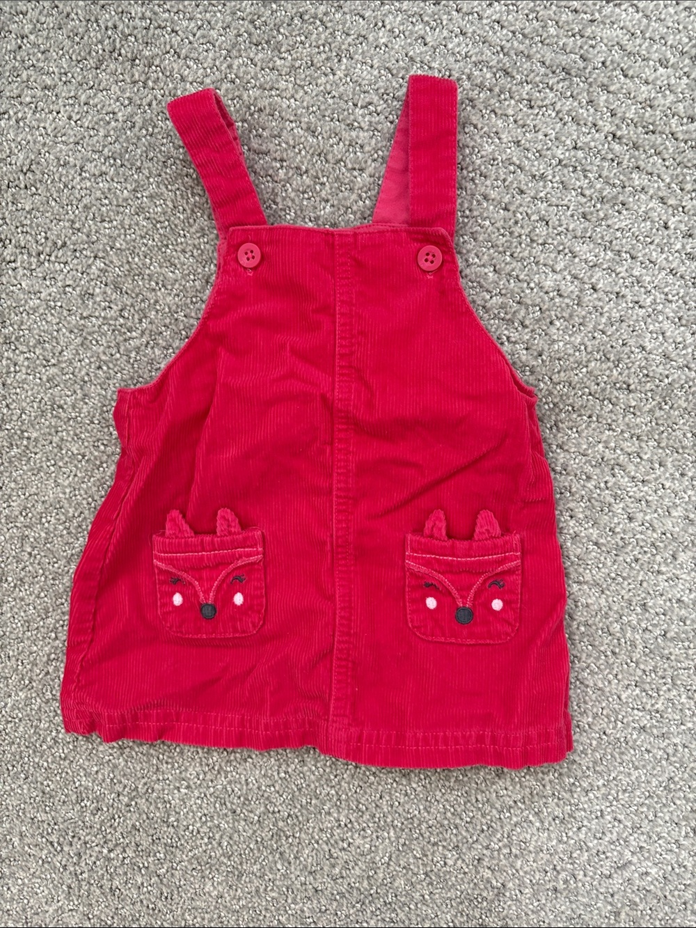 Carter's Corduroy Fox Pocket Pinafore Dress